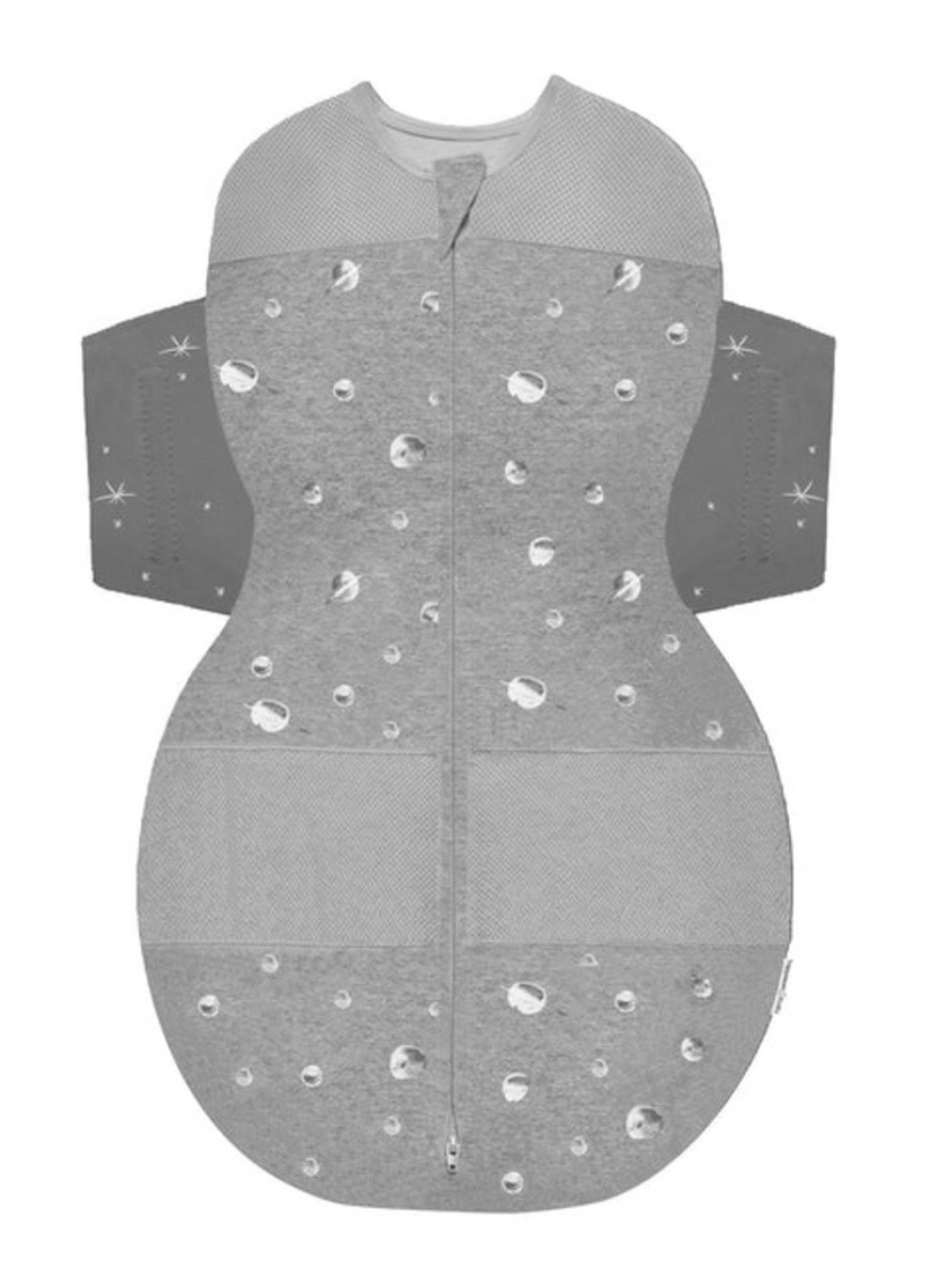 NWT Happiest Baby Snoo Sack - Gray with Stars - Size L (4-6 Months / 18-26 lbs)